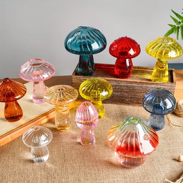 Mystic Mushroom Glass Bud Vases